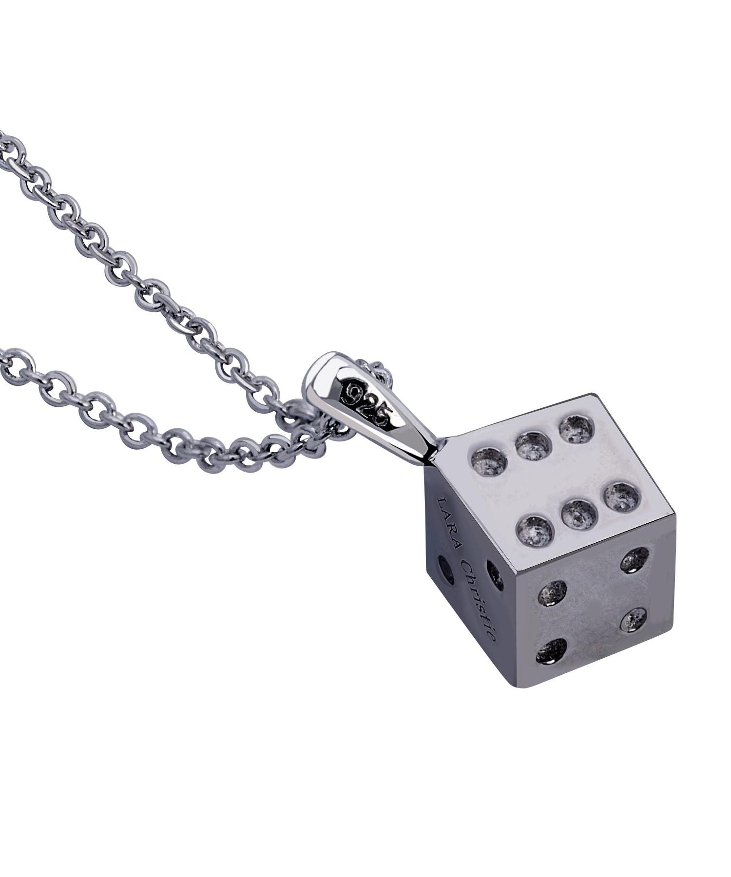 ララクリスティー LARA Christie ララクリスティー ネックレス メンズ ディスティニーダイス BLACK Label p8778ーb (シルバー) シルバー