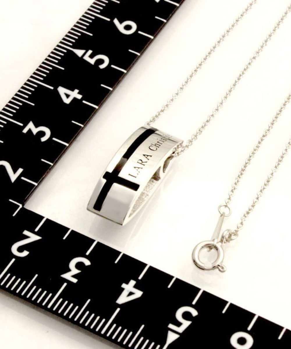 ララクリスティー LARA Christie ララクリスティー ネックレス メンズ マリンクロス BLACK Label p3119ーb (シルバー) シルバー