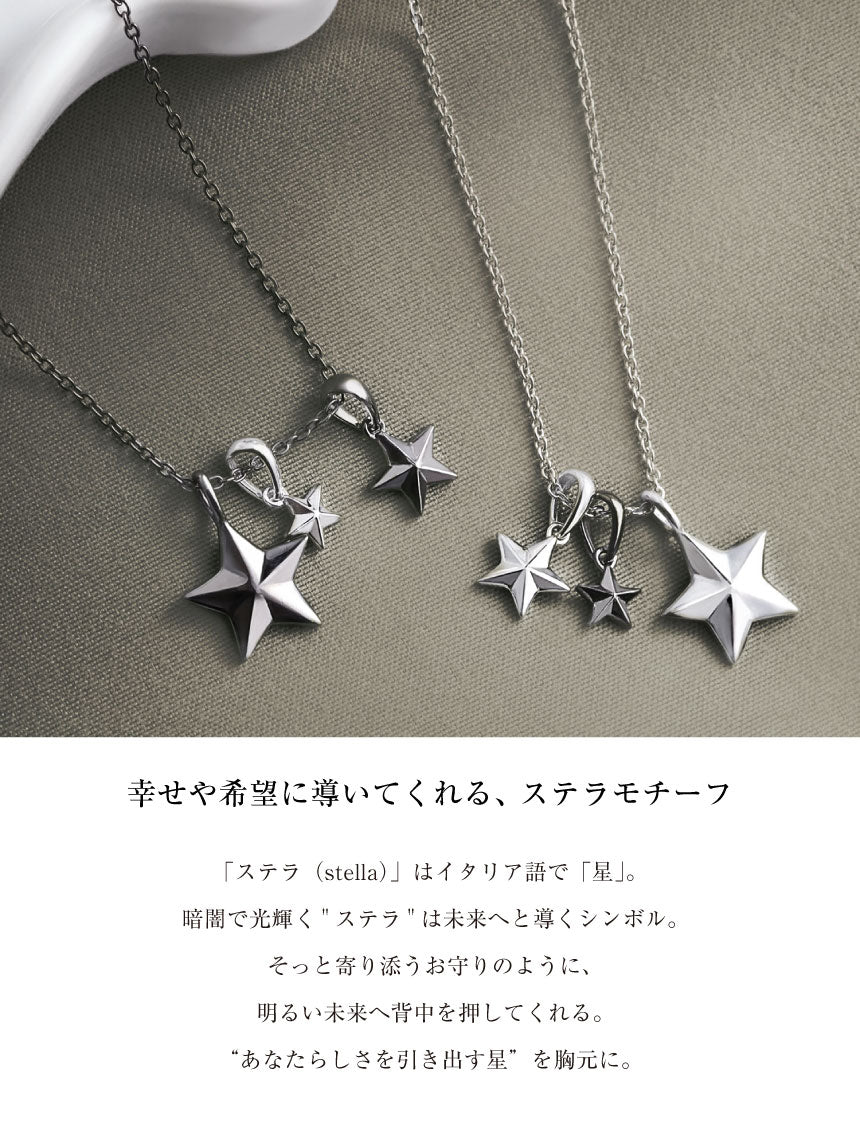 ララクリスティー LARA Christie チャーム ペンダントトップ ステラ 星 スター レディース メンズ sv925 シルバー ネックレス (シルバー/ブラック) シルバー/ブラック