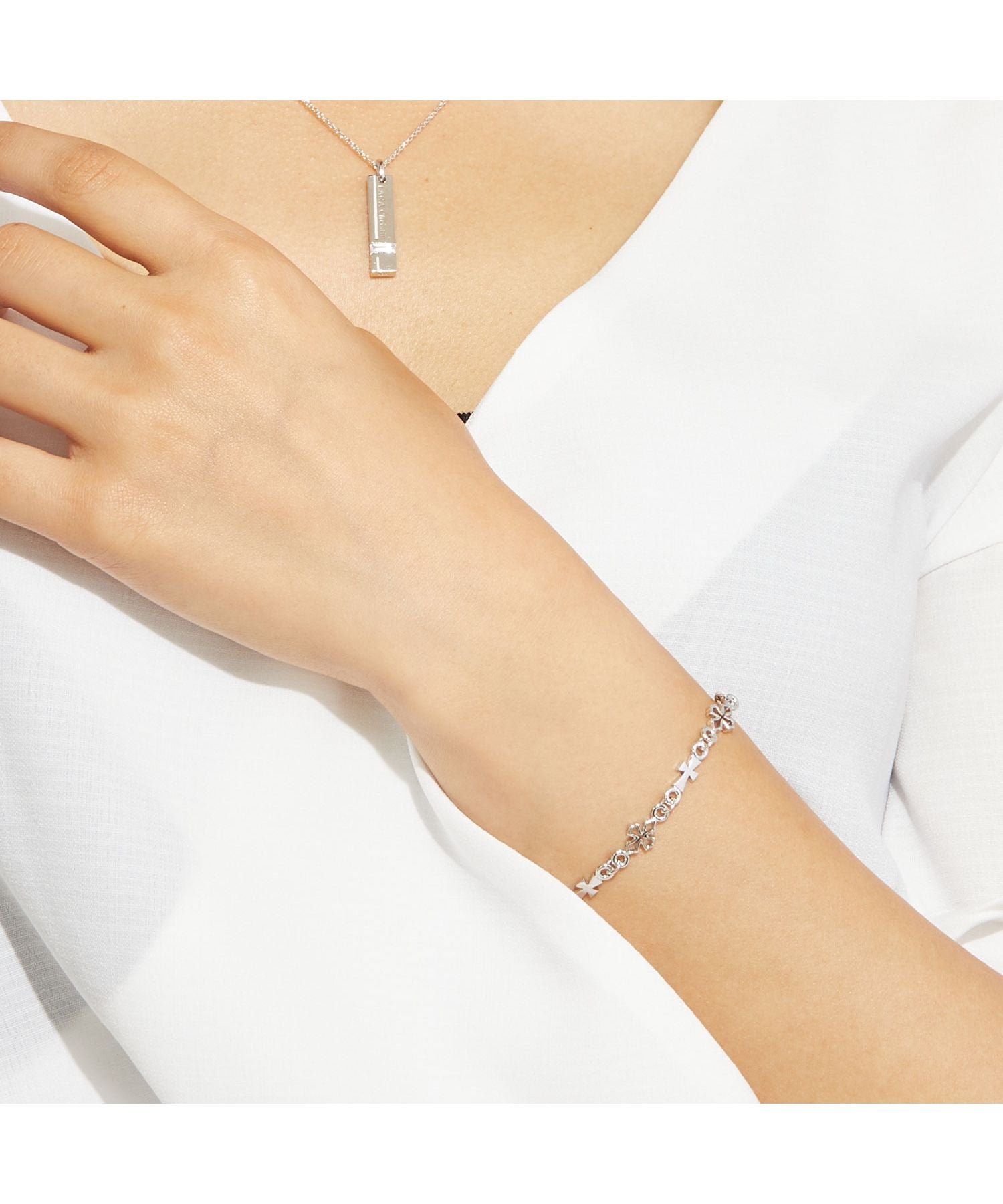 ララクリスティー LARA Christie ララクリスティー ペアブレスレット テンプルクロス PAIR Label b6036ーp (シルバー) シルバー