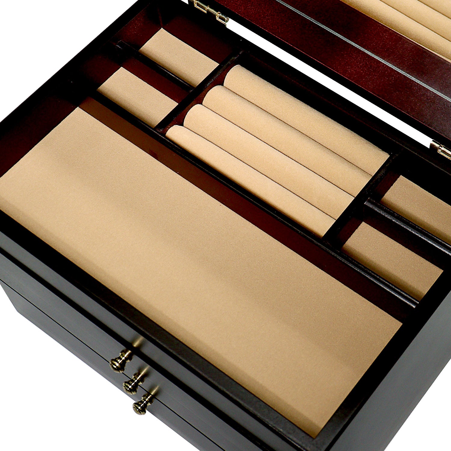 ララクリスティー LARA Christie ジュエリー ボックス 木製 アクセサリー ボックス 宝石箱 収納 4段 大容量 (ダークブラウン) ダークブラウン