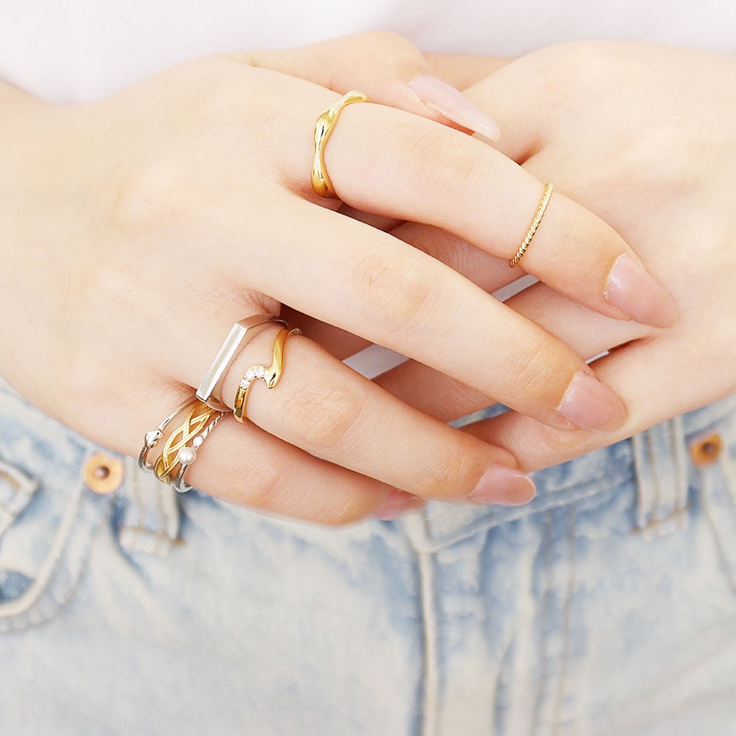 ララクリスティー LARA Christie ピンキーリング レディース シルバー925 ゴールド カラー ジルコニア sv925 リング 指輪 (ジルコニア:緑(YG)) ジルコニア