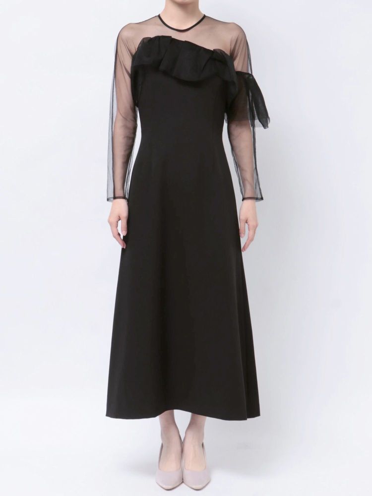 ラグナムーン LAGUNAMOON LADYアシンメトリーフリルドレス (ミントグリーン) ミントグリーン