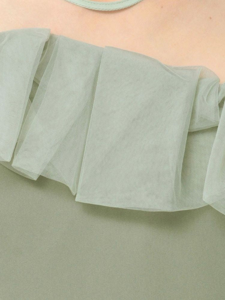 ラグナムーン LAGUNAMOON LADYアシンメトリーフリルドレス (ミントグリーン) ミントグリーン