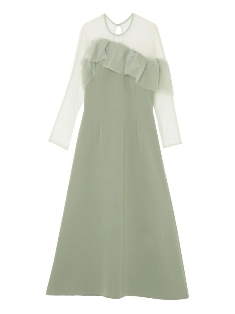 ラグナムーン LAGUNAMOON LADYアシンメトリーフリルドレス (ミントグリーン) ミントグリーン