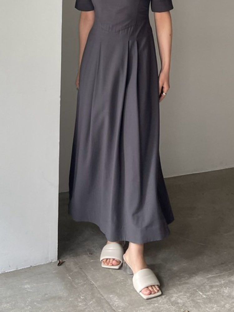 ラグナムーン LAGUNAMOON アシメカラーネックワンピース (アイボリー) アイボリー