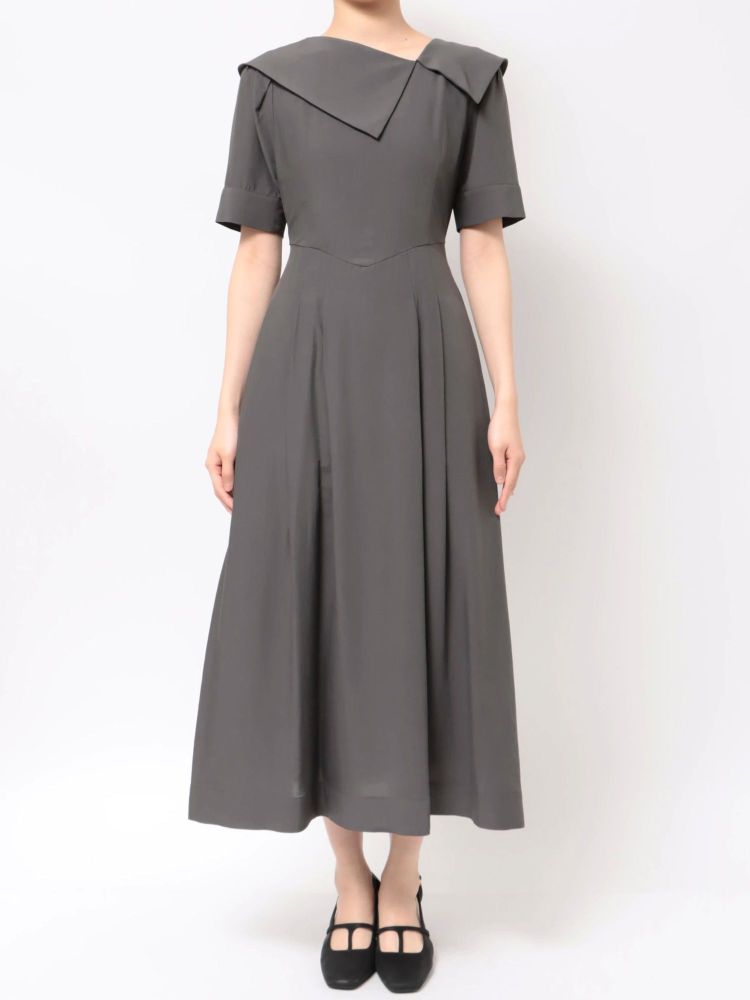 ラグナムーン LAGUNAMOON アシメカラーネックワンピース (アイボリー) アイボリー