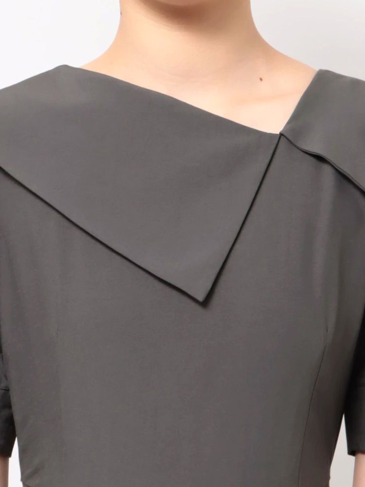 ラグナムーン LAGUNAMOON アシメカラーネックワンピース (アイボリー) アイボリー