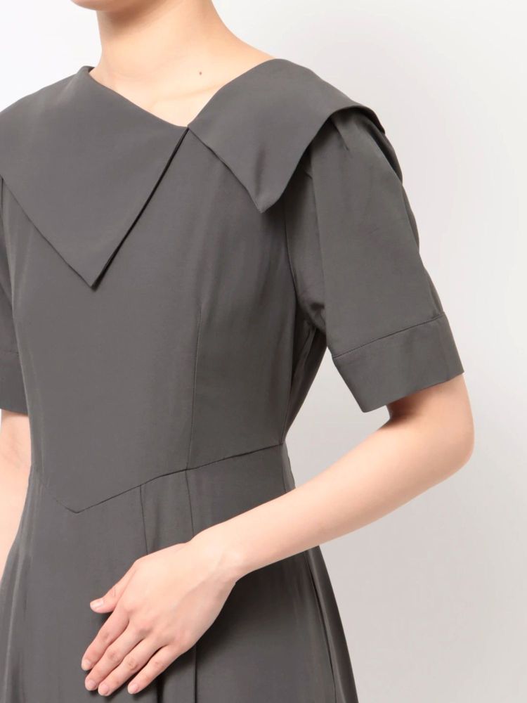 ラグナムーン LAGUNAMOON アシメカラーネックワンピース (アイボリー) アイボリー