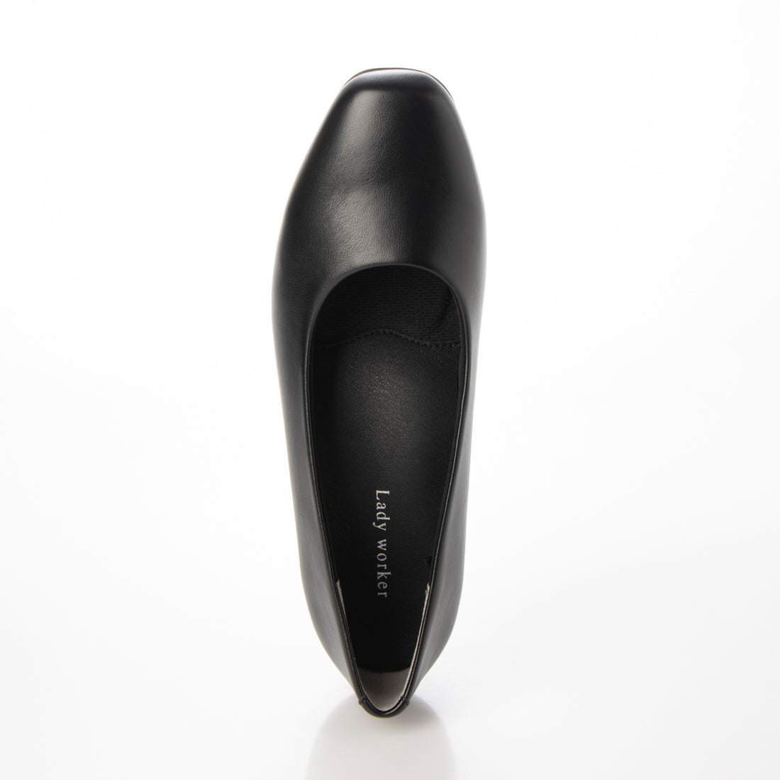 レディワーカー Lady worker スクエアトゥ | 3E相当 | 約3.5cmヒールの黒パンプス 008