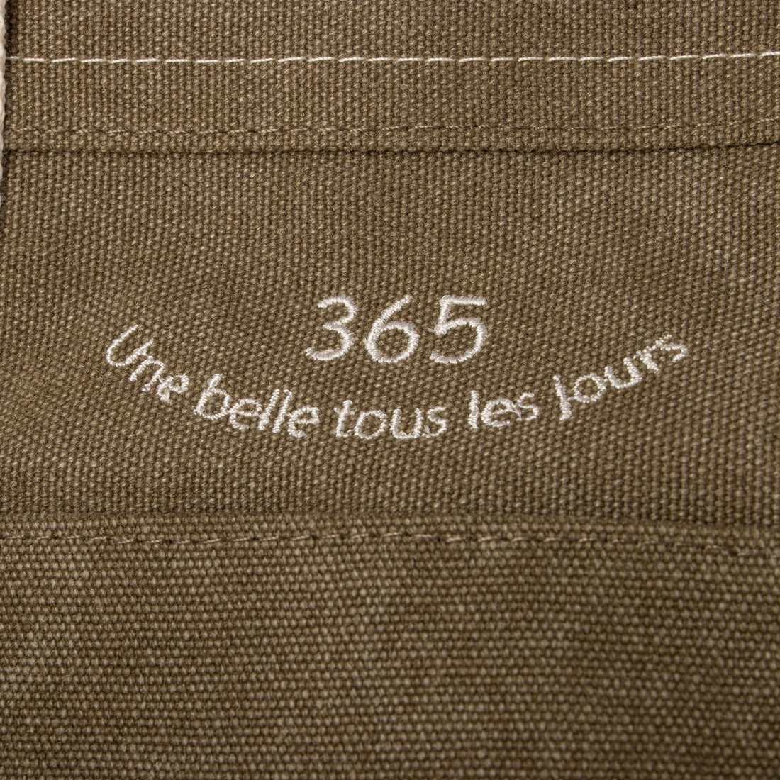 ラフィール LAFIEL 365帆布ロゴ刺繍配色 手提げバッグ (カーキ) カーキ