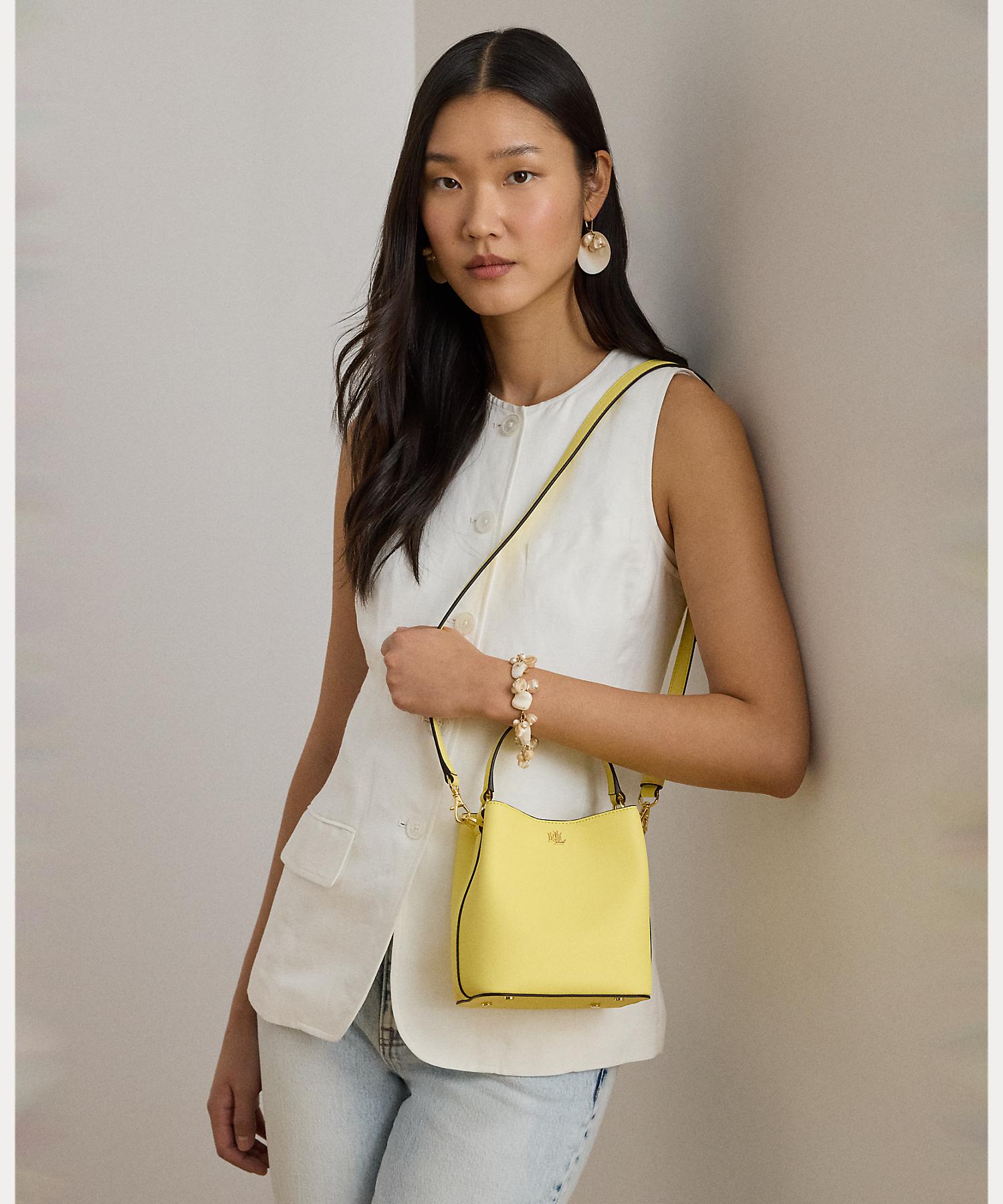 ローレン ラルフ ローレン LAUREN RALPH LAUREN クロスハッチ スモール リース バケット バッグ (700イエロー) 700イエロー