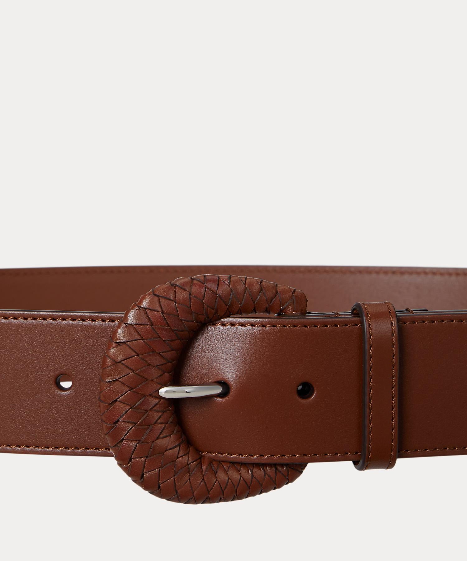 ローレン ラルフ ローレン LAUREN RALPH LAUREN ウーブンバックル ヴァケッタ レザー ワイド ベルト (200ブラウン) 200ブラウン