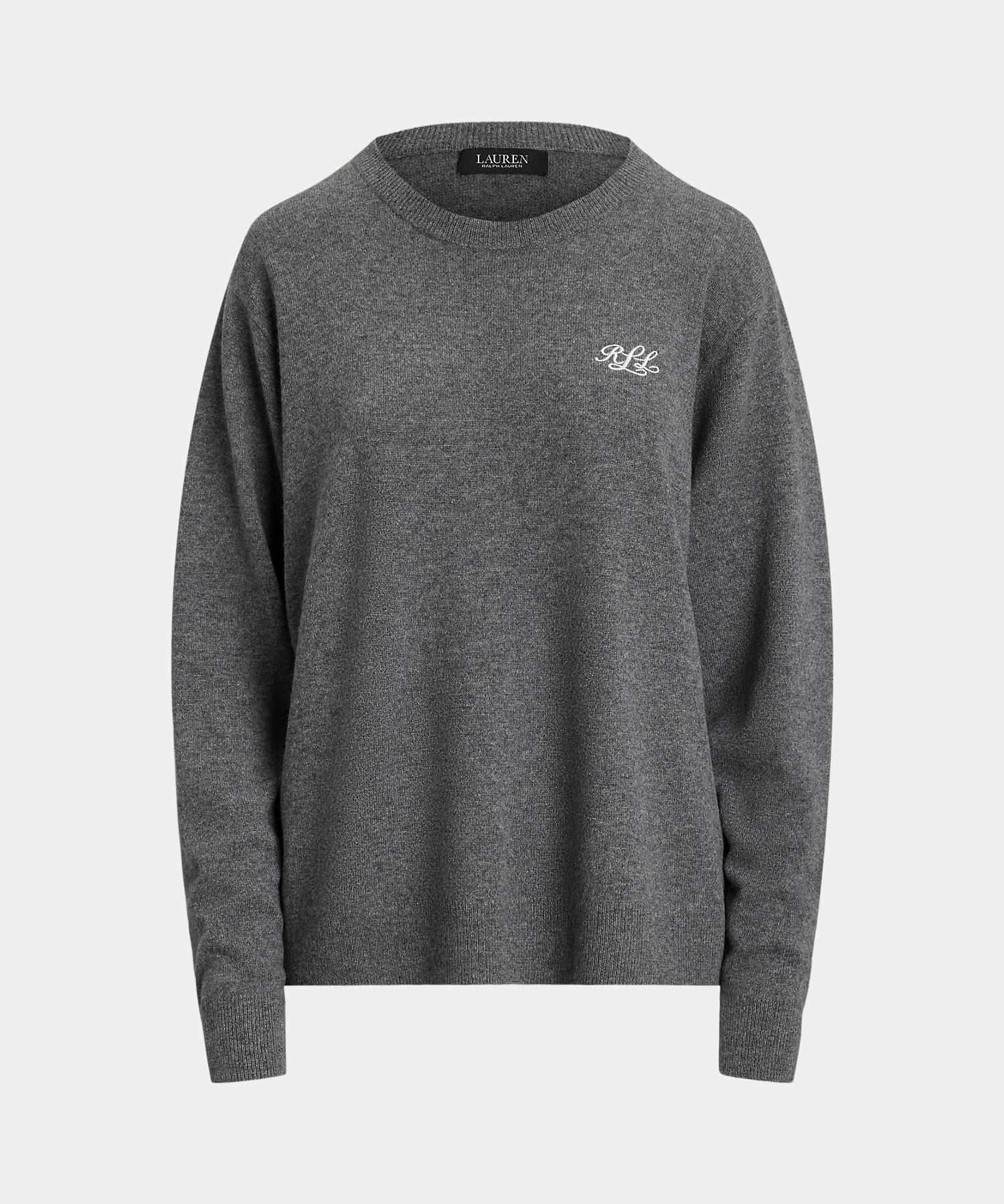 ローレン ラルフ ローレン LAUREN RALPH LAUREN エンブロイダリー カシミヤ クルーネック セーター (020グレー) 020グレー