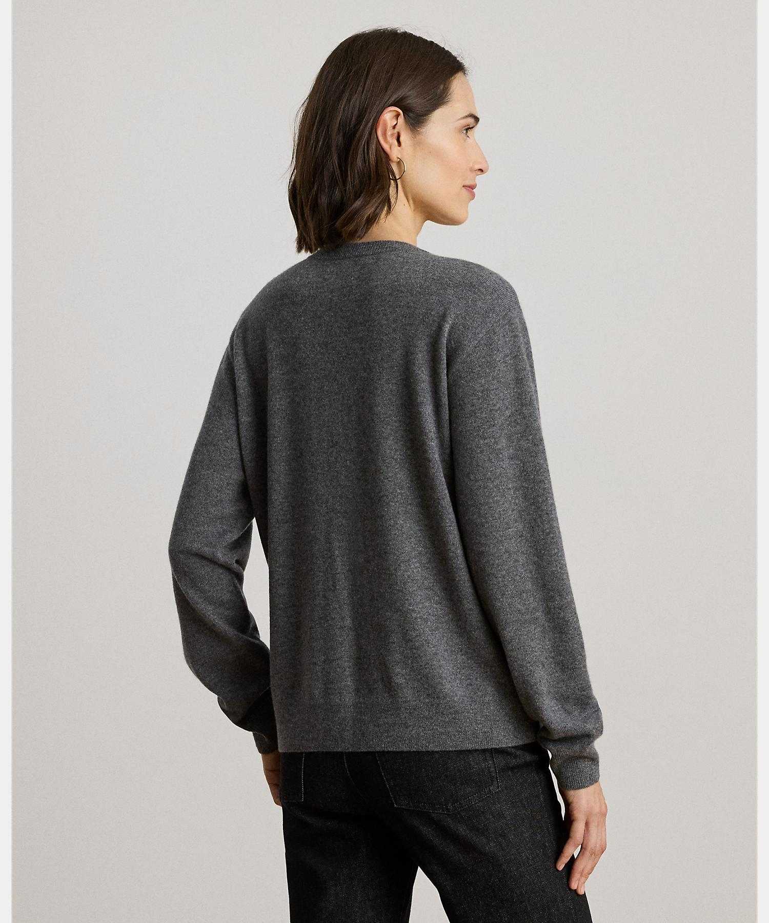 ローレン ラルフ ローレン LAUREN RALPH LAUREN エンブロイダリー カシミヤ クルーネック セーター (020グレー) 020グレー