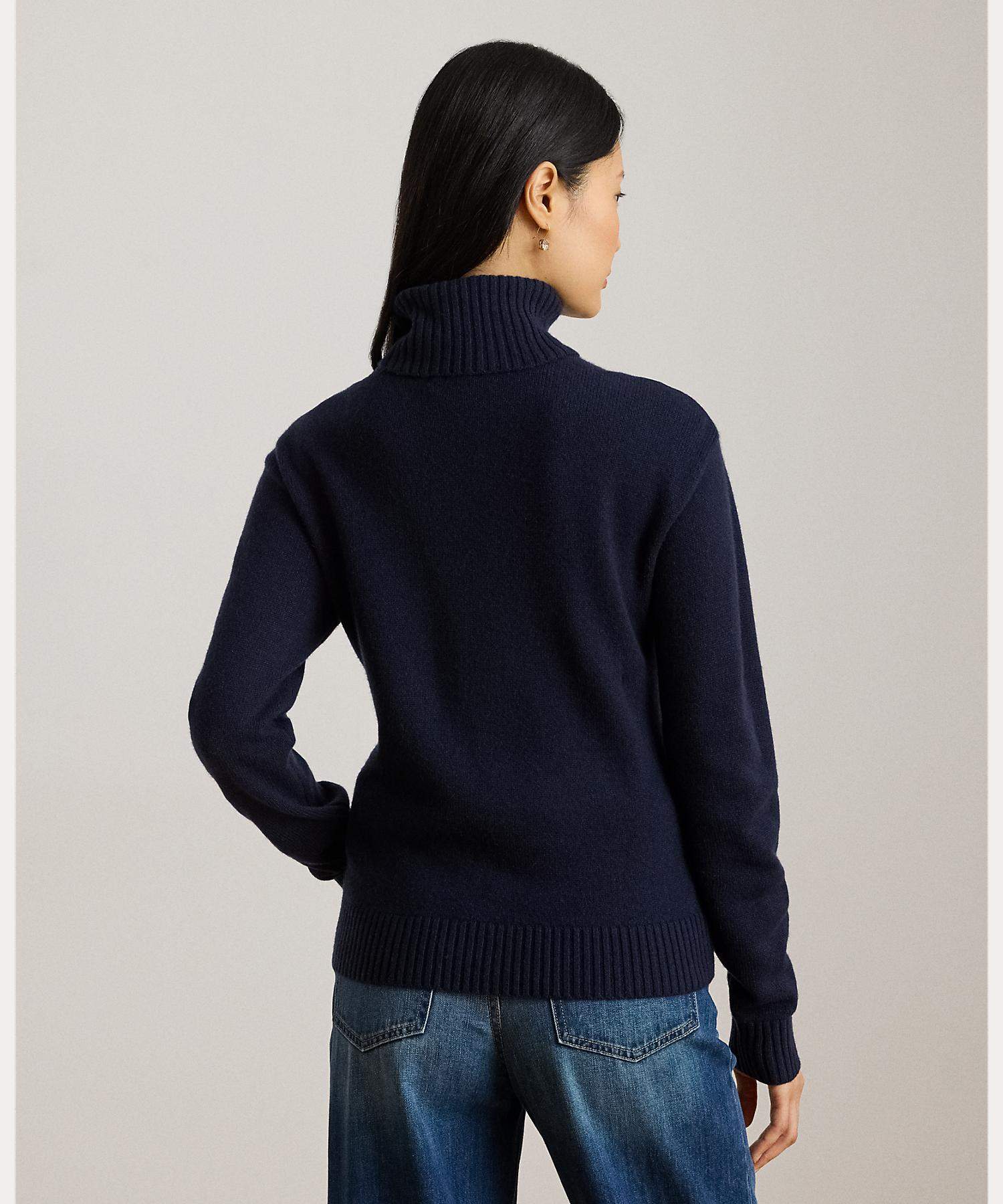 ローレン ラルフ ローレン LAUREN RALPH LAUREN ロゴ カシミヤ タートルネック セーター (410ネイビー) 410ネイビー