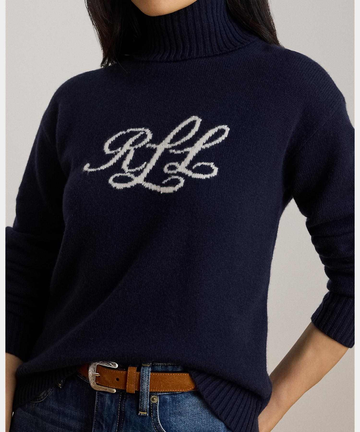 ローレン ラルフ ローレン LAUREN RALPH LAUREN ロゴ カシミヤ タートルネック セーター (410ネイビー) 410ネイビー