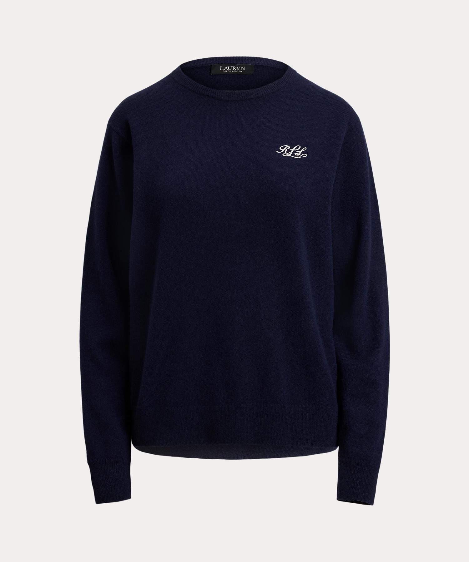 ローレン ラルフ ローレン LAUREN RALPH LAUREN エンブロイダリー カシミヤ クルーネック セーター (410ネイビー) 410ネイビー