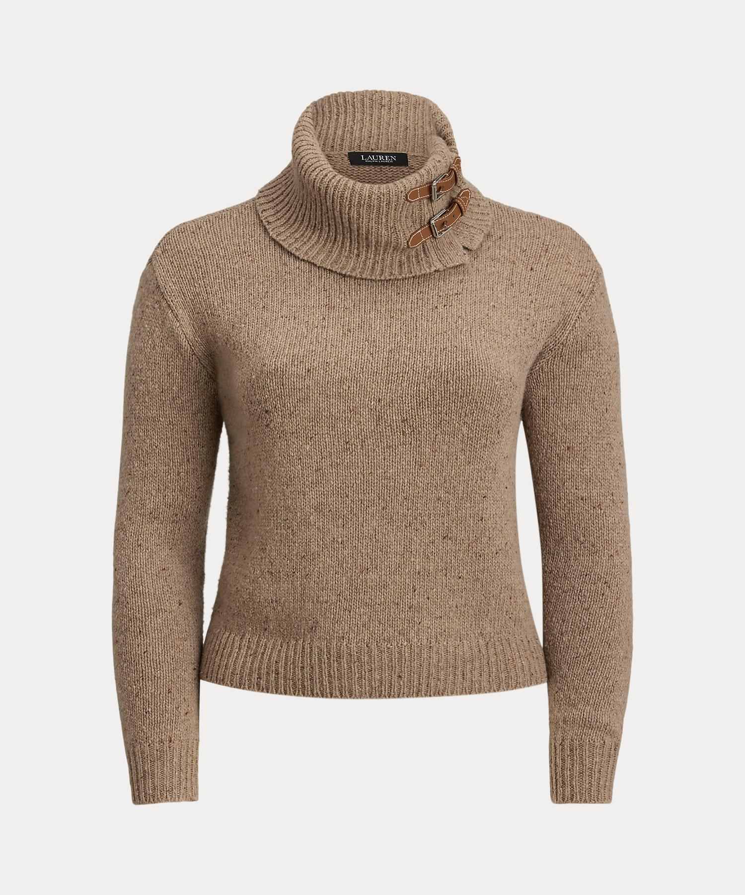 ローレン ラルフ ローレン LAUREN RALPH LAUREN バックルトリム メランジ タートルネック セーター (200ブラウン) 200ブラウン