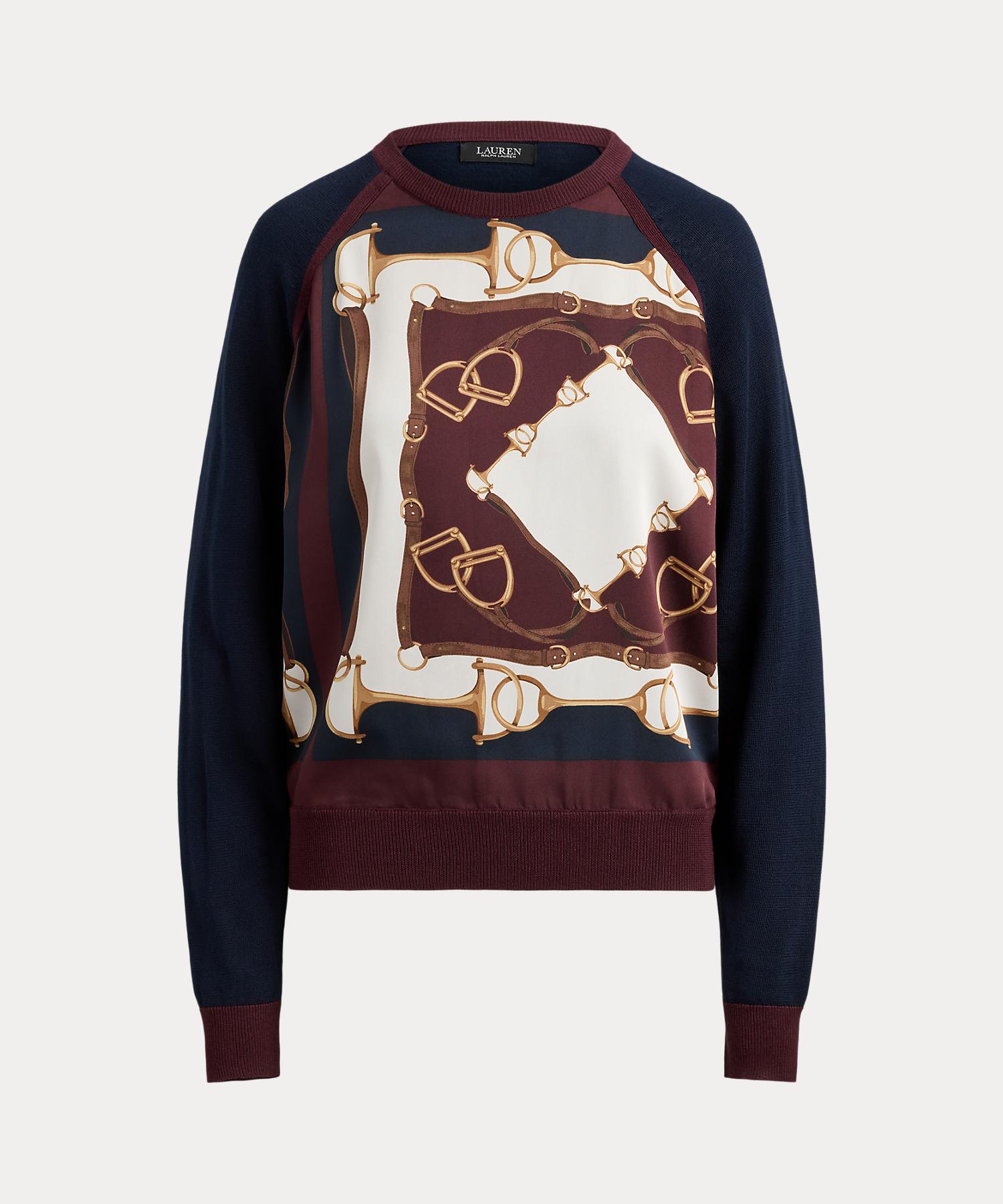ローレン ラルフ ローレン LAUREN RALPH LAUREN エクエステリアンプリント コットンブレンド セーター (410ネイビー) 410ネイビー