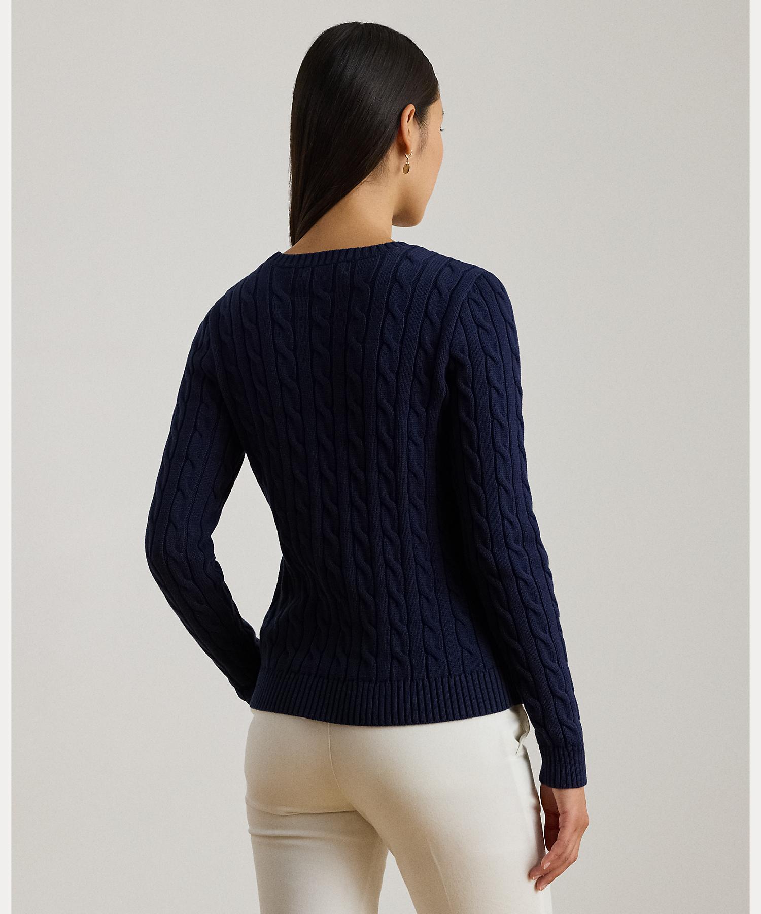 ローレン ラルフ ローレン LAUREN RALPH LAUREN エンブロイダリークレスト ケーブルニット セーター (410ネイビー) 410ネイビー