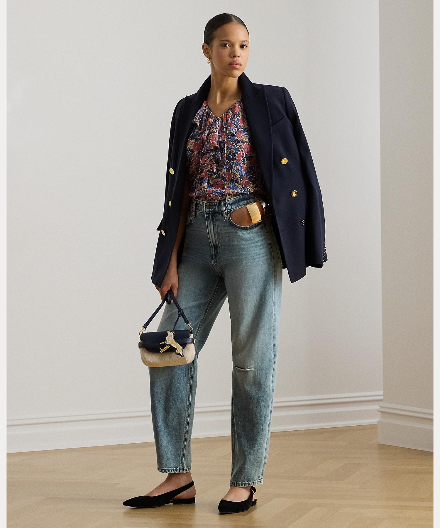 ローレン ラルフ ローレン LAUREN RALPH LAUREN フローラル フリルトリム ジョーゼット ブラウス (999マルチカラー) 999マルチカラー