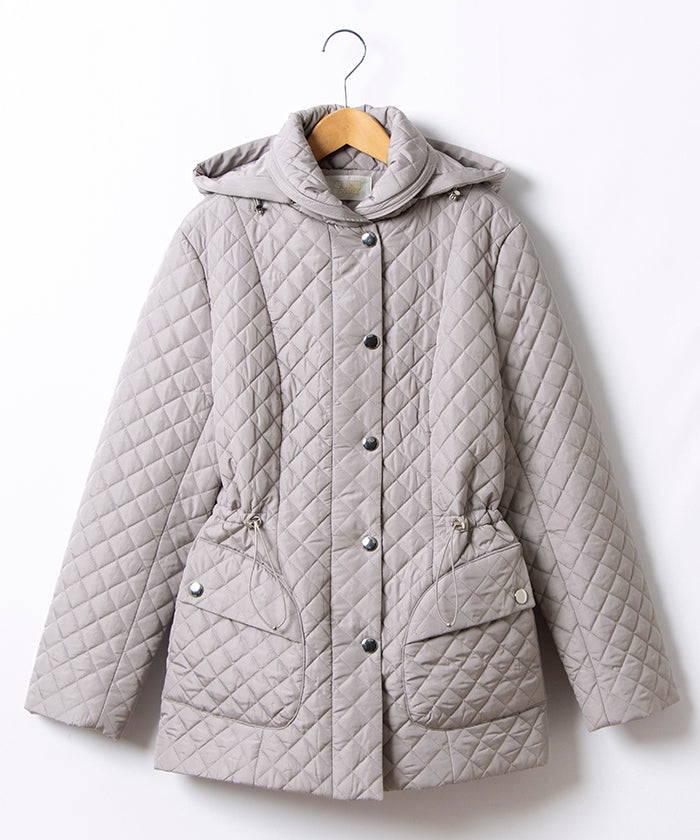 ゲスト ジョコンダ GUEST JOCONDE 【大きいサイズ】キルト加工タフタ ショートコート (グレー) グレー