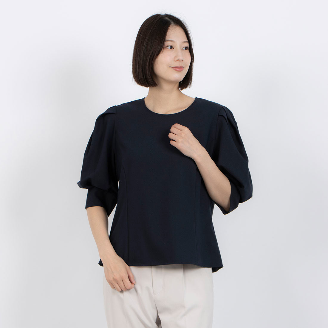 ゲスト ジョコンダ GUEST JOCONDE パフスリーブブラウス (ネイビー) ネイビー