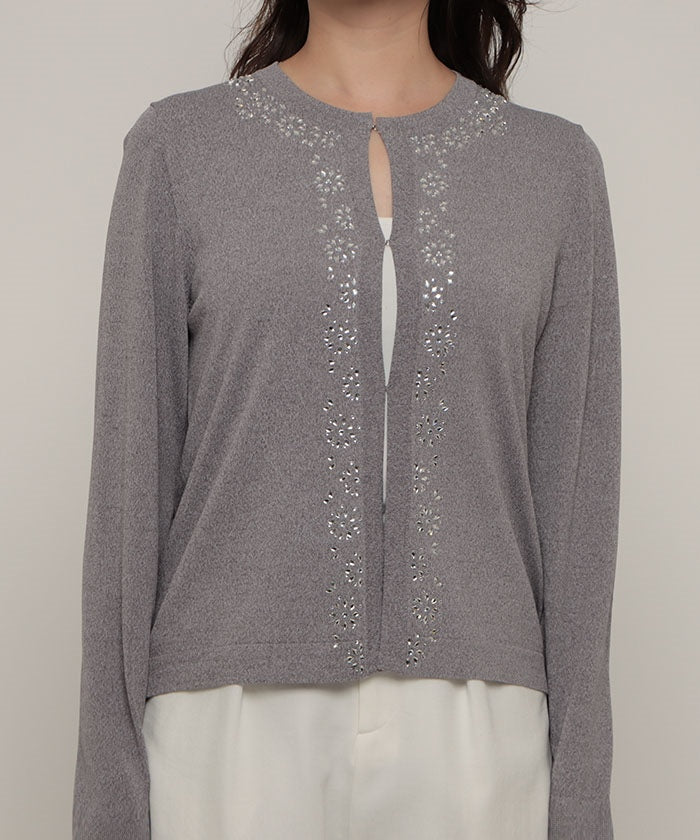 マダム ジョコンダ MADAM JOCONDE 【アンサンブル対応】モチーフニットカーディガン