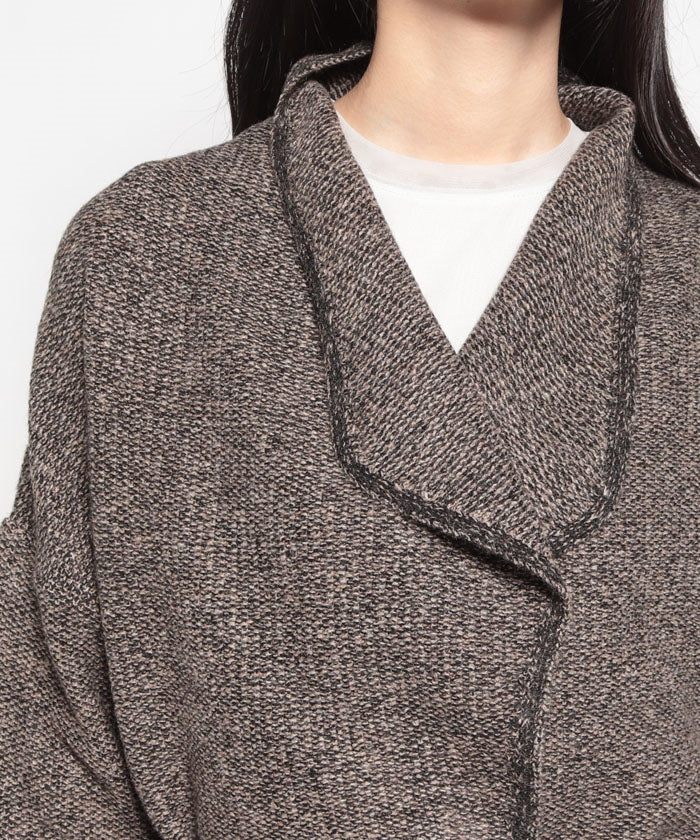 ミス ジェイ MISS J ビックカラーニットジャケット