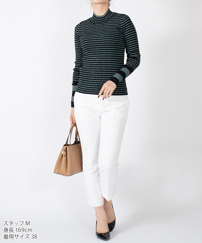 ミス ジェイ MISS J ボーダーハイネックプルオーバー