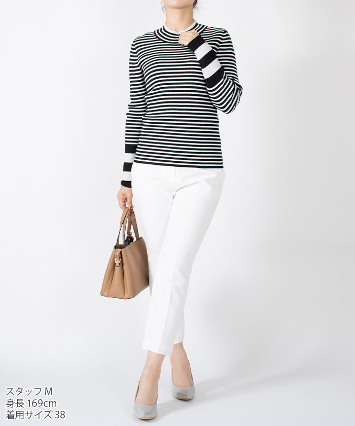 ミス ジェイ MISS J ボーダーハイネックプルオーバー