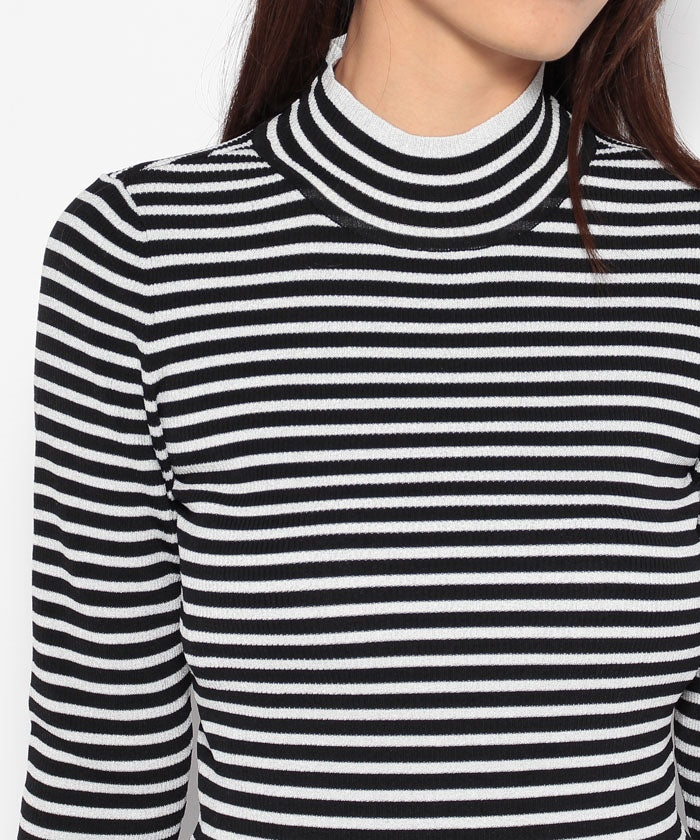 ミス ジェイ MISS J ボーダーハイネックプルオーバー