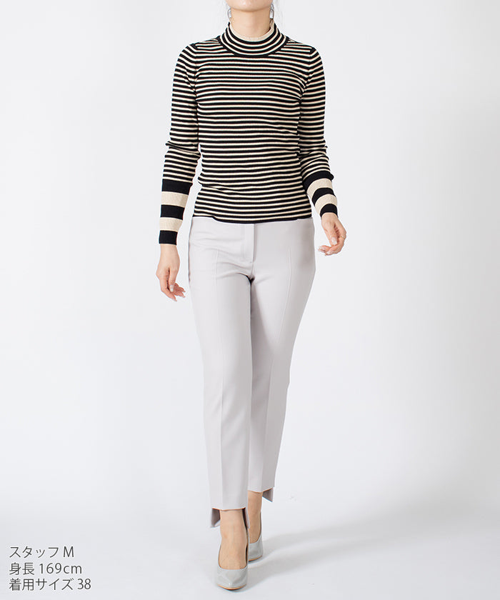 ミス ジェイ MISS J ボーダーハイネックプルオーバー