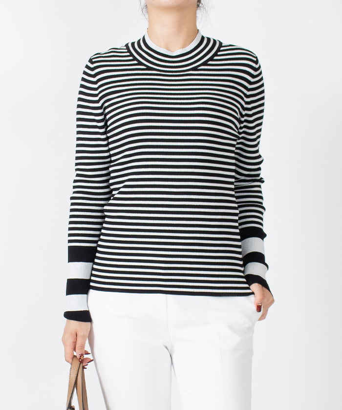 ミス ジェイ MISS J ボーダーハイネックプルオーバー