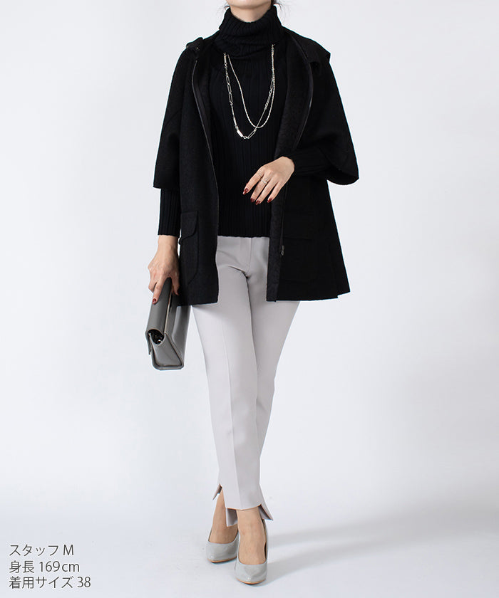 ミス ジェイ MISS J 圧縮ニットジップアップブルゾン