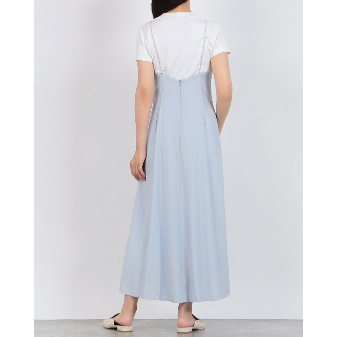 レディメイド LADYMADE レースアップキャミワンピース (ライトブルー) ライトブルー