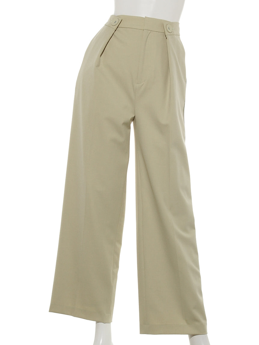 レディメイド LADYMADE タックボタンパイピングストレートPT (ブラウン) ブラウン