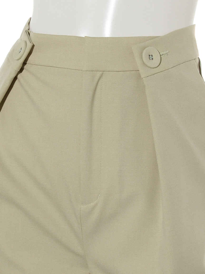 レディメイド LADYMADE タックボタンパイピングストレートPT (ブラウン) ブラウン