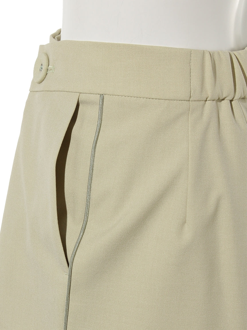 レディメイド LADYMADE タックボタンパイピングストレートPT (ブラウン) ブラウン