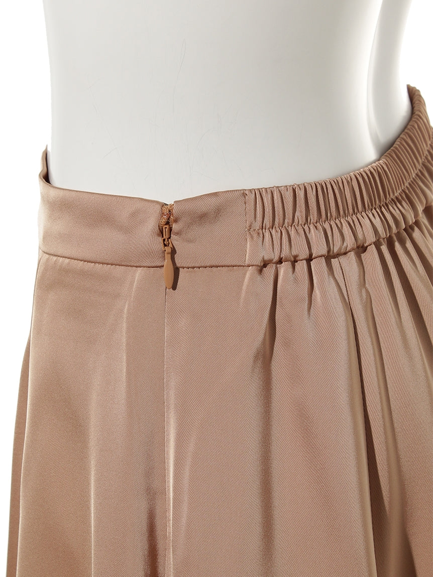 レディメイド LADYMADE シャイニーサテンフレアロングSK (オレンジ) オレンジ