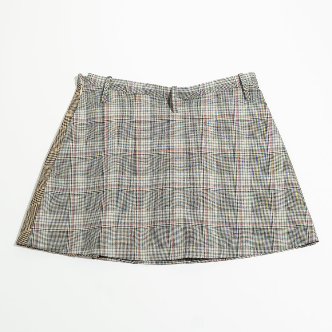 ラテラテ lattelatte LTチェック切り替えミニスカート (グレー) グレー