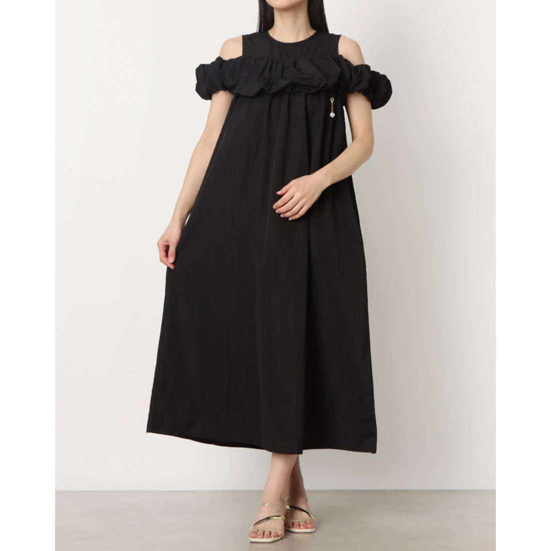 ラテラテ lattelatte バルーンワンピース (ブラック) ブラック