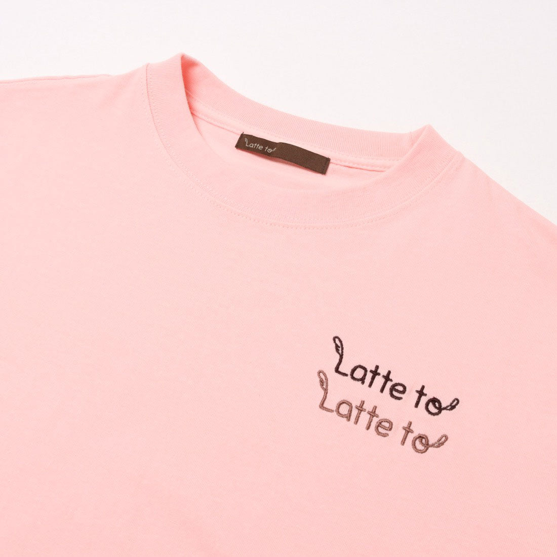 ラテラテ lattelatte lateto刺繍T-sh (ライトピンク) ライトピンク