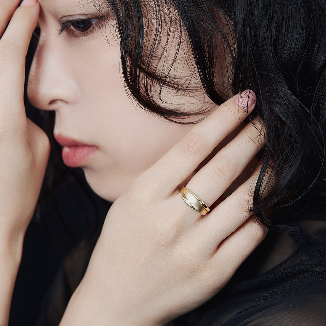 エルアンドコー L&Co. K10デザインリング (イエローゴールド) イエローゴールド