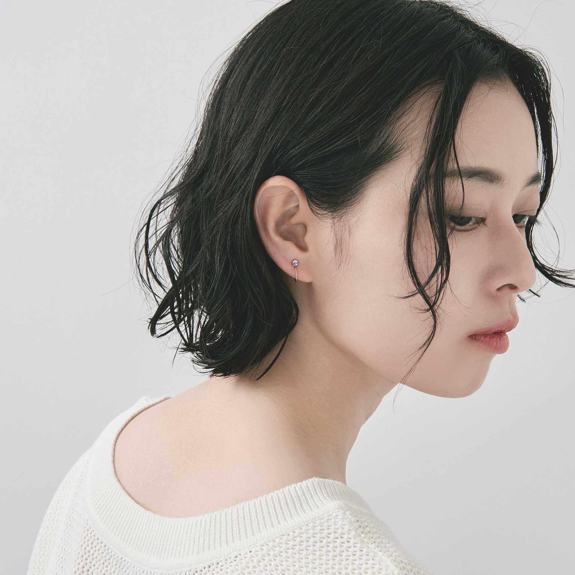 エルアンドコー L&Co. K10誕生石イヤリング 12月タンザナイト (ゴールド) ゴールド