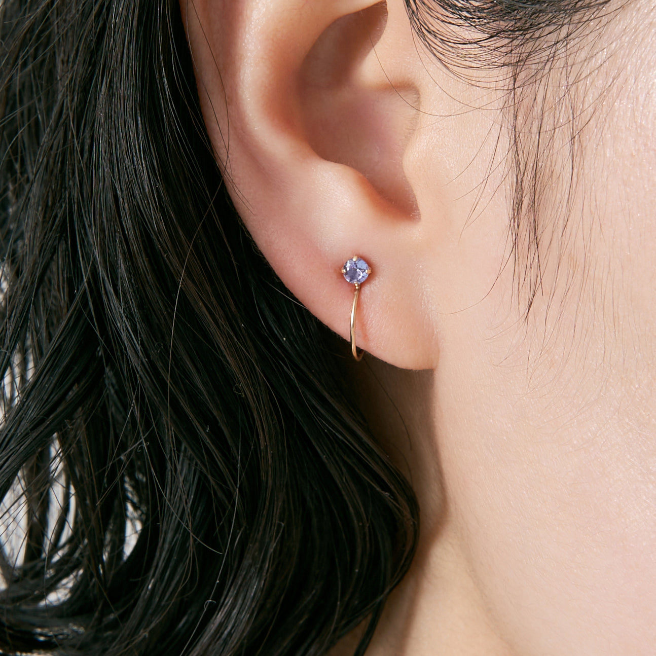 エルアンドコー L&Co. K10誕生石イヤリング 12月タンザナイト (ゴールド) ゴールド