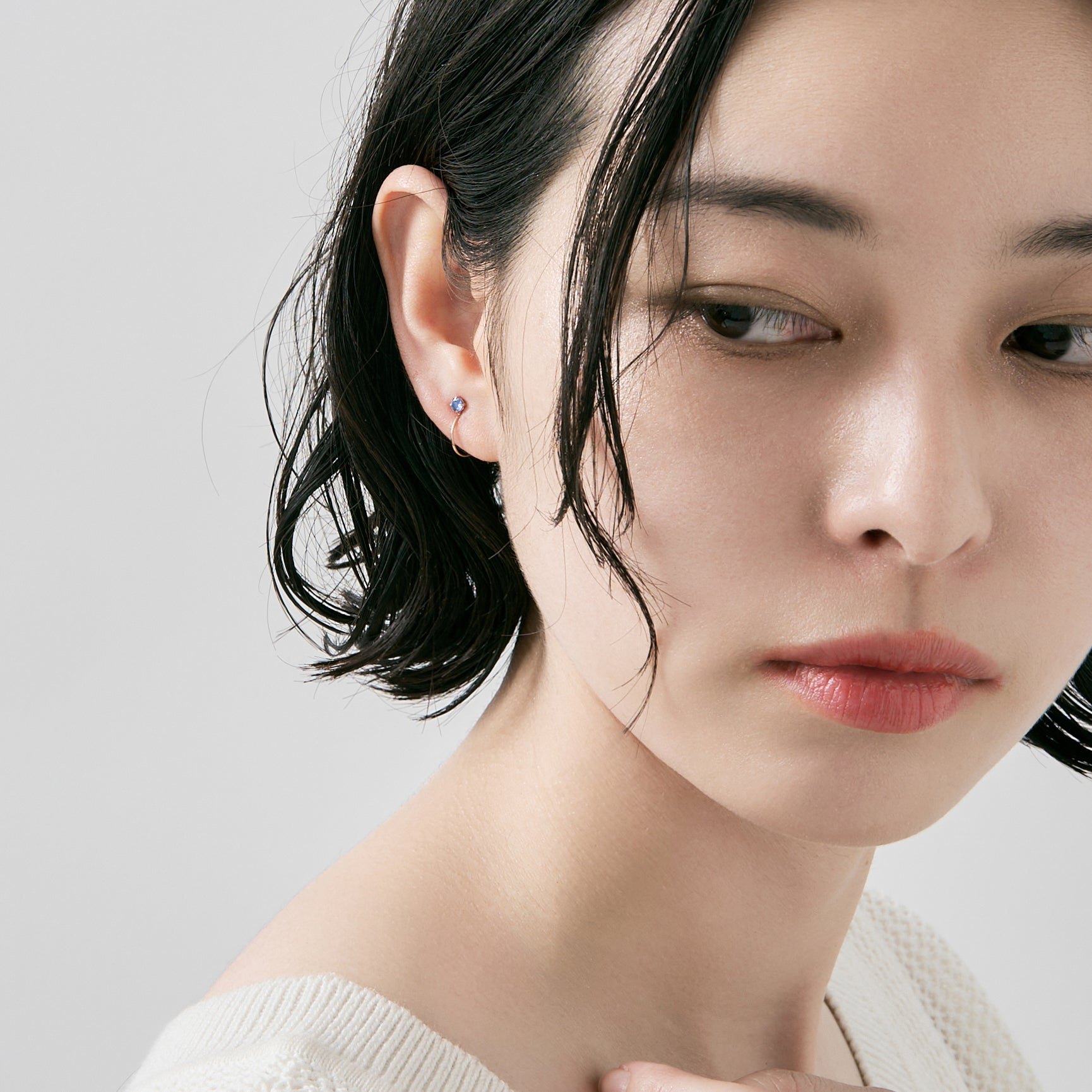 エルアンドコー L&Co. K10誕生石イヤリング 12月タンザナイト (ゴールド) ゴールド