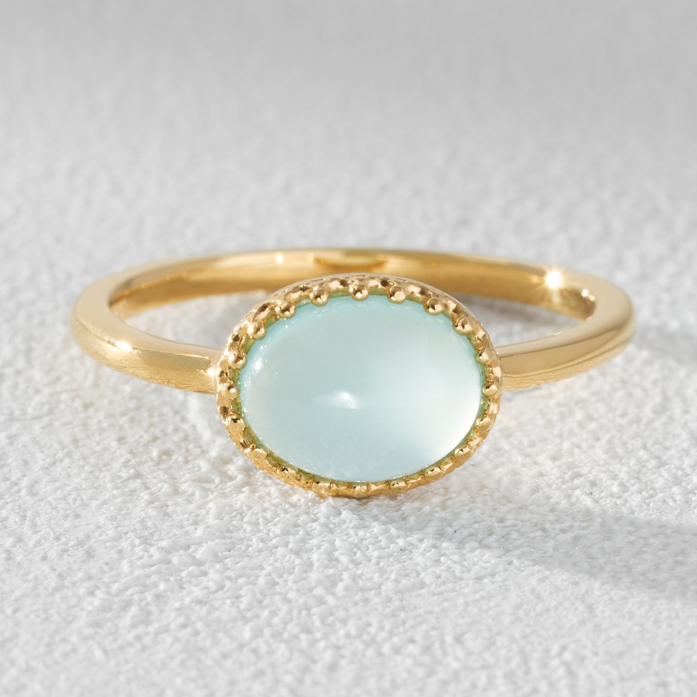 エルアンドコー L&Co. SV925 色石リング(シーブルーカルセドニー) (ゴールド) ゴールド