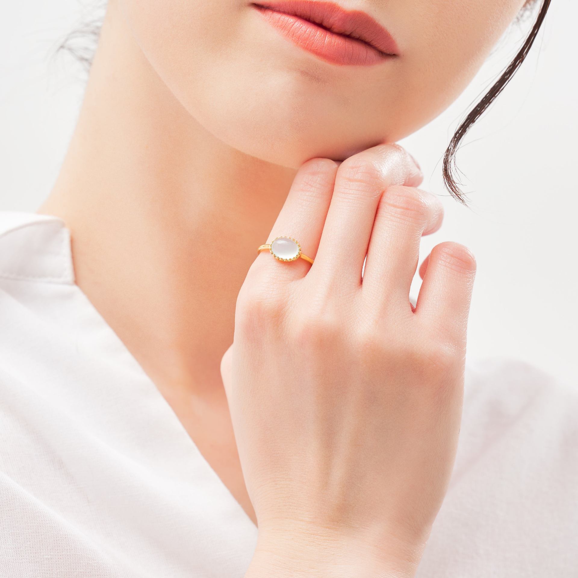 エルアンドコー L&Co. SV925 色石リング(シーブルーカルセドニー) (ゴールド) ゴールド